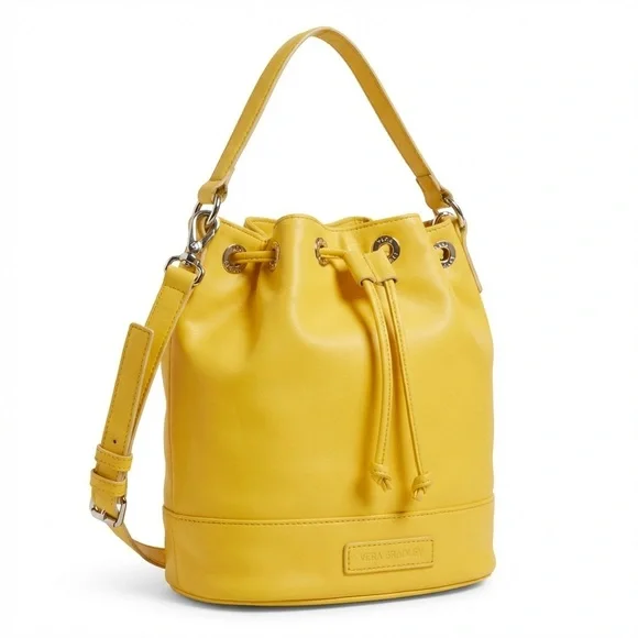 Vera Bradley Bright Yellow Poly Bucket Crossbody Bag - Picture 1 of 9